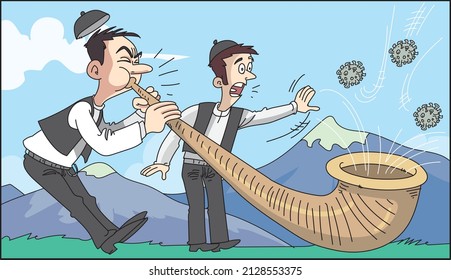 Fear of viruses, warning. Vector illustration 