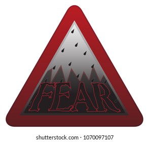 A fear warning sign isolated on a white background