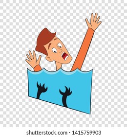 Fear of water icon. Cartoon illustration of fear of water vector icon for web design