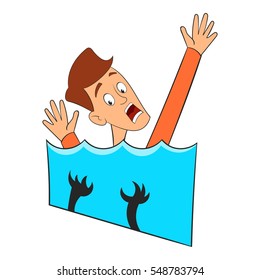 Fear of water icon. Cartoon illustration of fear of water vector icon for web design