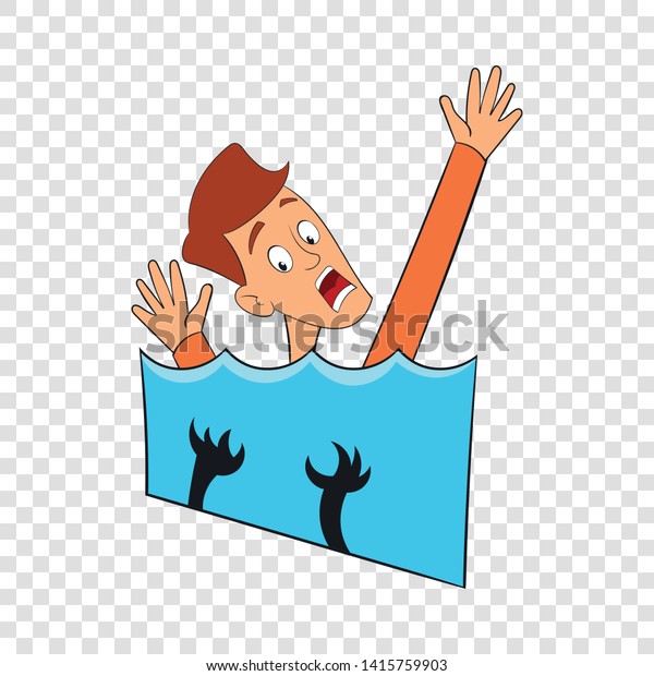 Fear Water Icon Cartoon Illustration Fear Stock Vector (Royalty Free ...