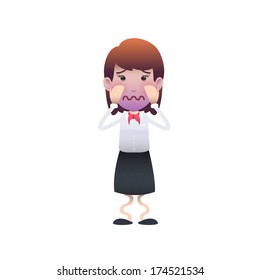 Fear woman isolated over white background. Vector design. 