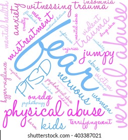 Fear word cloud on a white background. 