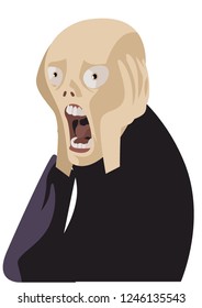 feared bald man scream 