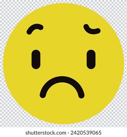 Fearful expression face icon. sad icon