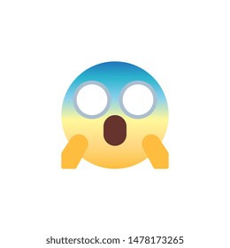Fearful Face emoticon flat icon, Scared emoji vector sign, Screaming in Fear colorful pictogram isolated on white. Symbol, logo illustration. Flat style design