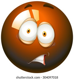 Fearful facial expression emoticon illustration
