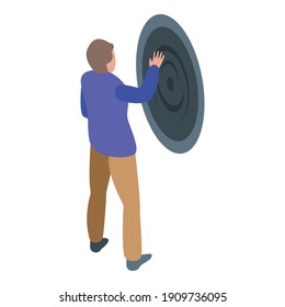Fearful man icon. Isometric of fearful man vector icon for web design isolated on white background