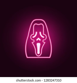 Fearful mask for Halloween icon. Elements of Halloween in neon style icons. Simple icon for websites, web design, mobile app, info graphics