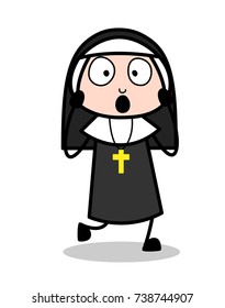 Fearful Nun Character Face Expression