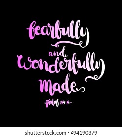Fearfully Wonderfully Made Hand Lettered Quote Stock Vector Royalty Fearfully Wonderfully Made Hand Lettered Quote Stock Vector Royalty