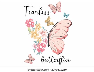 fearless butterfly hand drawn design