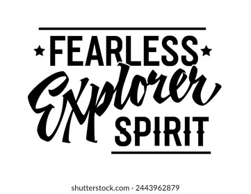 Fearless Explorer Spirit, diseño dinámico de letras. Plantilla tipográfica aislada con un guion llamativo y cautivador. Encarna el intrépido espíritu de la exploración. Ideal para proyectos con temática de aventura