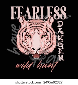 fearless graphic with tiger t-shirt print and other uses