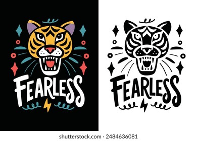 Fearless Inspirational and Motivational Quotes Typography T-shirt Design Vector Illustration for Creative and Empowering Apparel