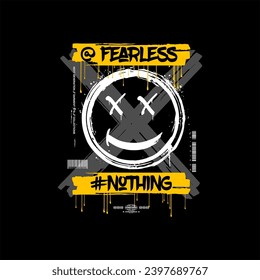 fearless nothing typography t-shirt design and other uses.