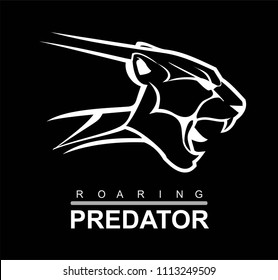 Fearless Panther. Roaring Predator. Roaring Panther. Panther half body. Roaring fang face. Combine with text