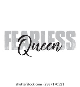 fearless queen text on white background.