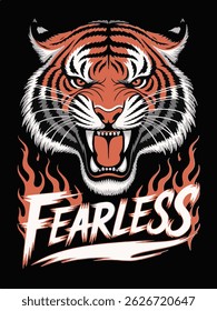 Fearless Royal Bengal Tiger T-shirt Design Vector