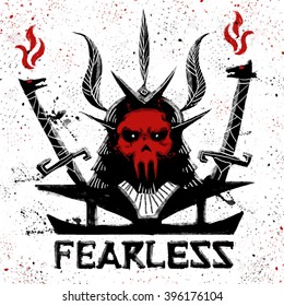 fearless skull tee graphic