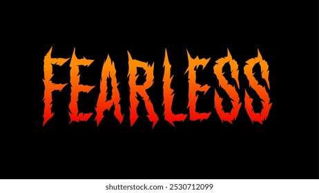 fearless text typography. dark lettering style gradient color. Vector illustration for t-shirt print, sticker, poster music design