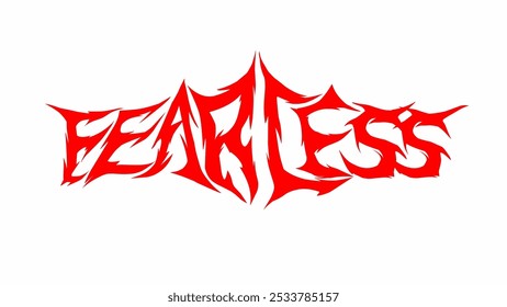 Fearless text typography dark lettering vector design for t-shirt print, sticker,poster. Hand drawn lettering 