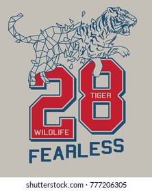 fearless tiger college vector