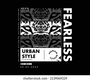 Fearless tiger eyes with pixel style t shirt design, vector graphic, typographic poster or tshirts street wear and Urban