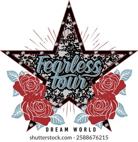 fearless tour rock and roll dream world rose star  lace