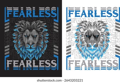 fearless t-shirt design with lion head