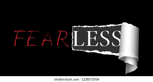 Fearless t-shirt or mug print design. Vector illustration