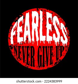 fearless typography design vector for print t shirt