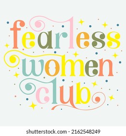 Furless Women Club Typografy Premium Vektor Illustration