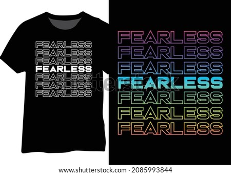 Fearless word neon retro design for tshirt, poster, web