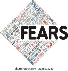 Fears conceptual vector illustration word cloud isolated on white background.