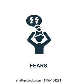 Fears icon. Simple element from psychology collection. Creative Fears icon for web design, templates, infographics and more