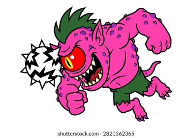 Fearsome creature, aggressive beast, fantasy character, battle ready.