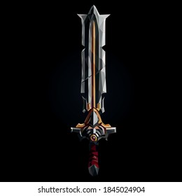 Una temible espada de batalla de bajo estilo polo para juegos de móviles o PC