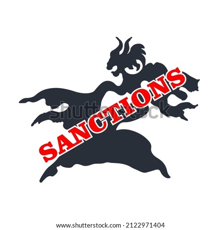 A fearsome monster. Sanctions. Vector illustration isolated on white background