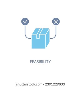 Feasibility concept line icon. Simple element illustration. Feasibility concept outline symbol design.
