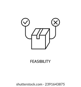 Feasibility concept line icon. Simple element illustration. Feasibility concept outline symbol design.