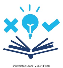 Feasibility Icon In Blue Monochrome Flat Design, Vector Illustration