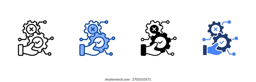Feasibility icon set multiple style collection