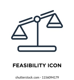 Feasibility icon vector isolated on white background, Feasibility transparent sign , thin symbols or lined elements in outline style