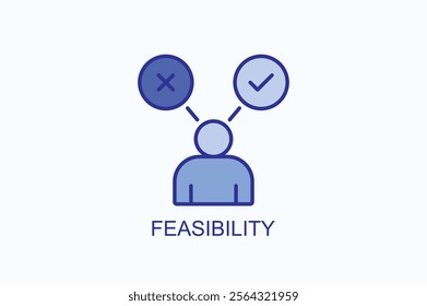 Feasibility isolated vector, icon or logo sign symbol illustration