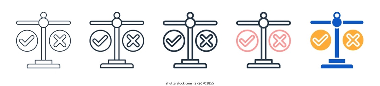 Estudo de viabilidade ícones de estilo diferentes definir ilustração vetorial.