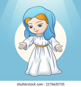 The Feast of the Assumption of the Blessed Virgin Mary, Mother Mary heaven light cute cartoon