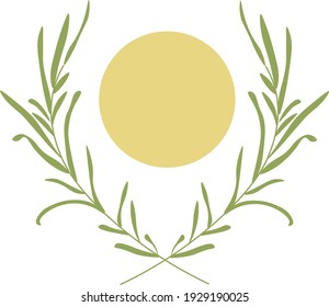 Feast of Corpus Christi icon, comunion bread and two green branches