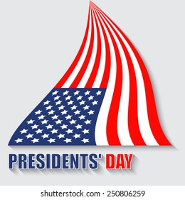Feast day of the president, the United States flag in the vector