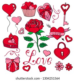 Feast of love. Valentine's Day. -Vector clipart.